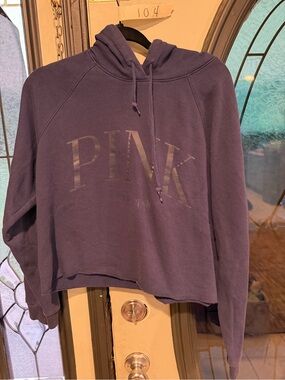 PINK Victoria's Secret Dark blue Cropped Hoodie